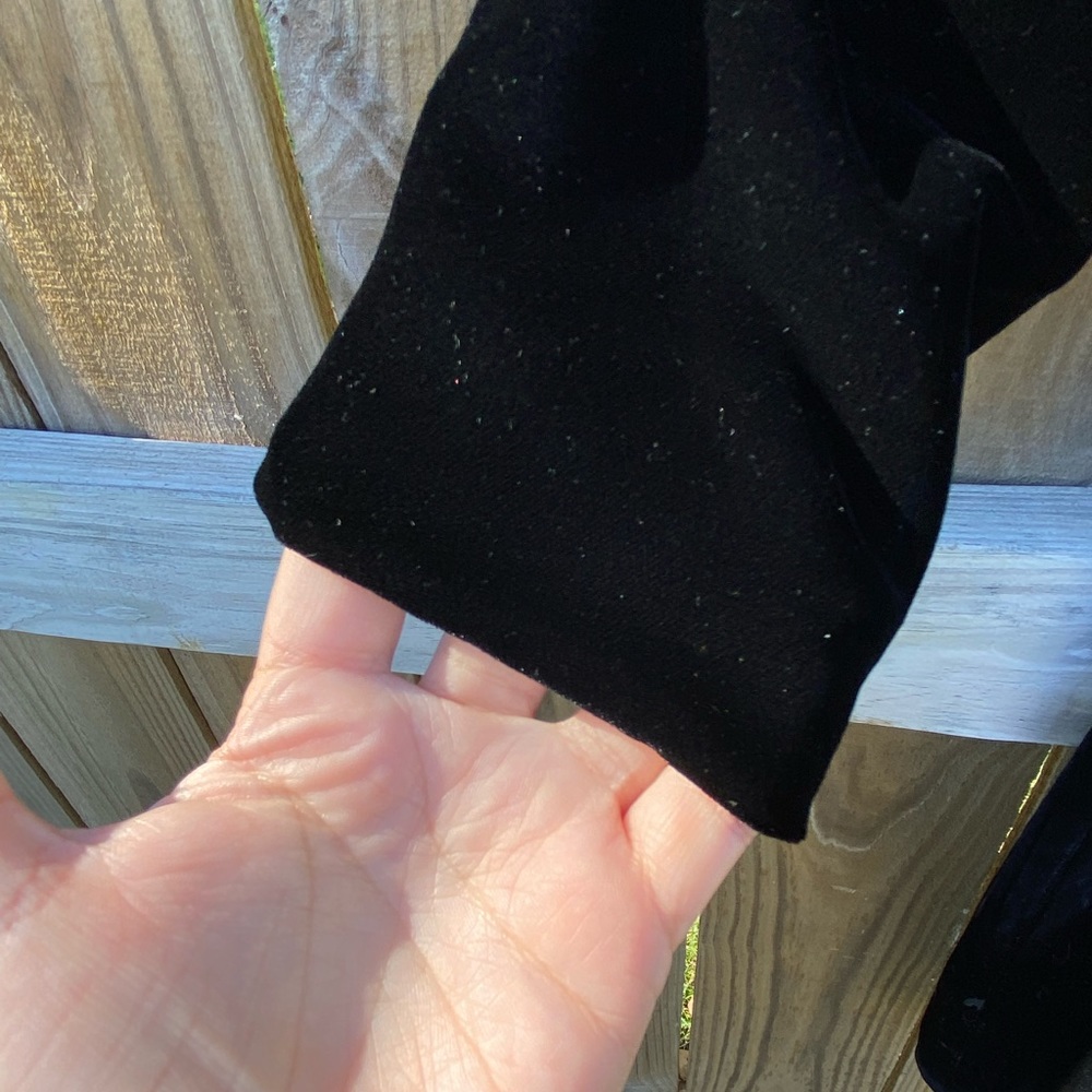 Vintage RARE Miss O by Oscar de la Renta Black Crushed Velvet Dress w/ Tie Waist - Picture 3 of 12